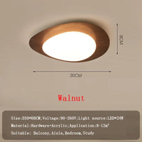 Plafonnier LED en bois nordique avec galets noyer et acrylique