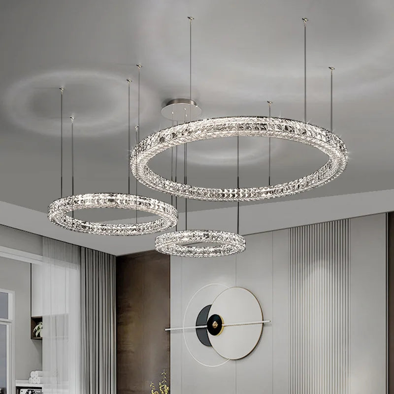 Lustre en cristal design de luxe - Collection Éclat Moderne
