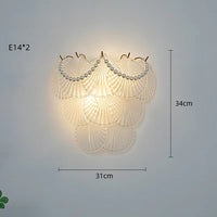 Applique Murale LED Design en Verre - Collection Perle Plume Feuille Coquille Soleil Fleur