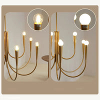 Lustre de Luxe à LED Style Français Doré