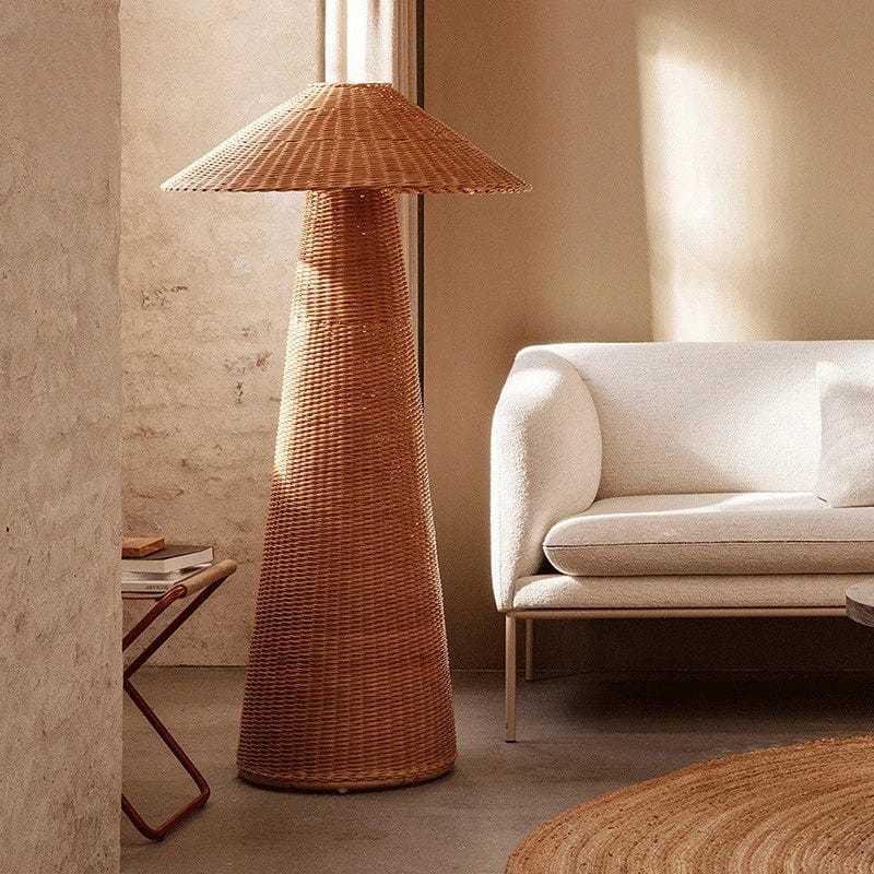 Lampe Suspendue en Rotin Design Japonais Zen Artistique, Style Rétro