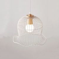Suspension Lumineuse en Métal Blanc Nordique Forme de Fleur pour Restaurant et Salon