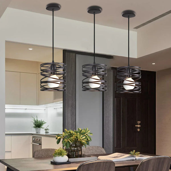 Lustre Suspendu Ruban LED Vintage Moderne Tourbillon