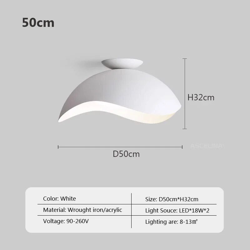 Lustre en fer grain bois nordique avec LED