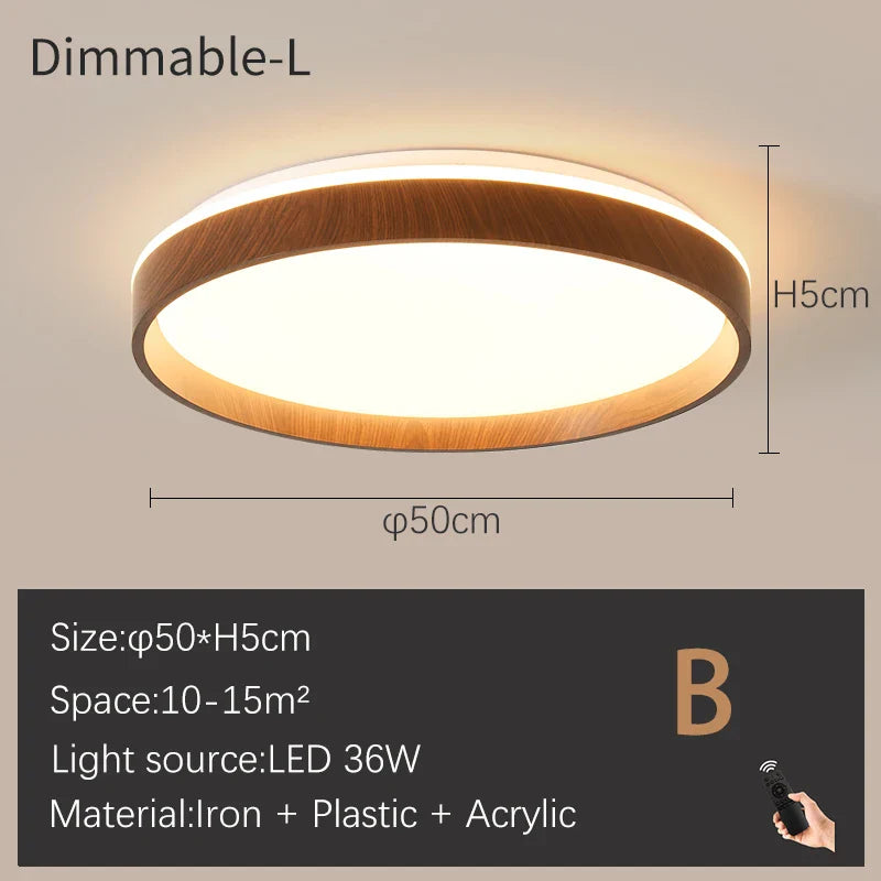 Plafonnier LED Moderne à Intensité Réglable.