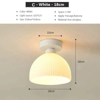 Plafonnier LED Crème en Céramique et Verre