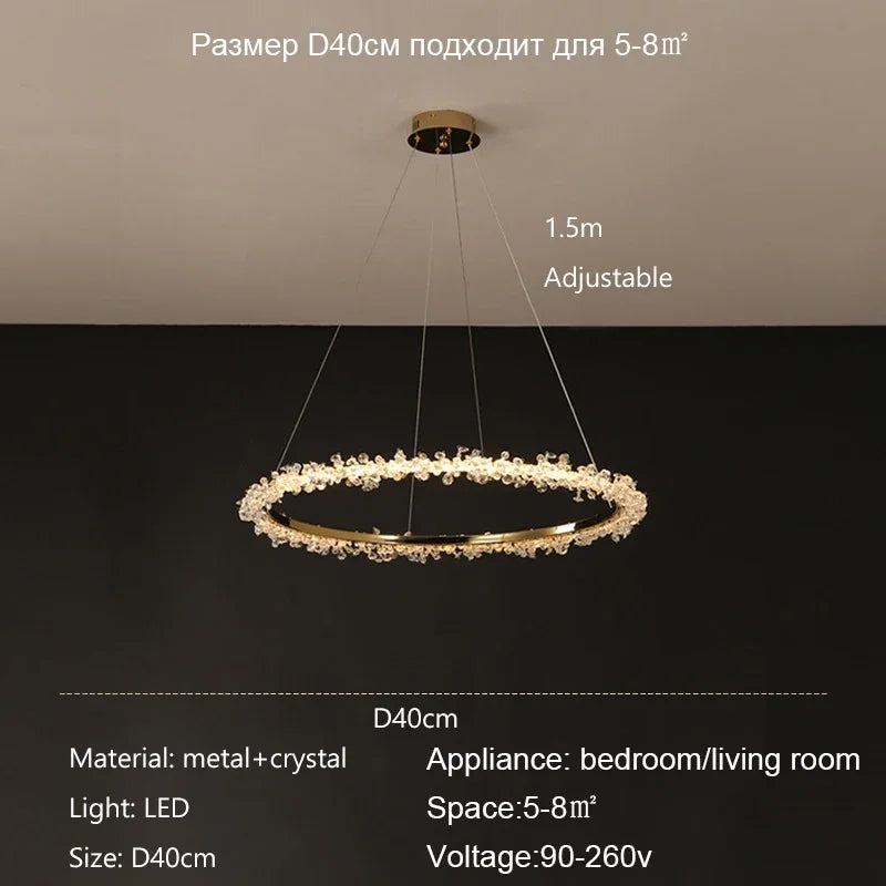 Lustre Nordique de Luxe en Cristal - Décoration Moderne