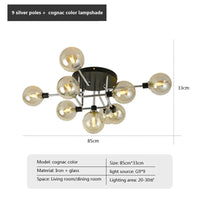 Plafonnier nordique en verre G9 LED pour intérieur moderne