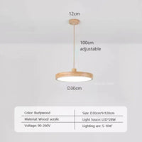 Suspension LED en bois Nordic Slim