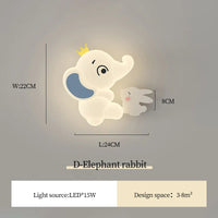 Appliques Murales LED Éléphant Mignon pour Enfants