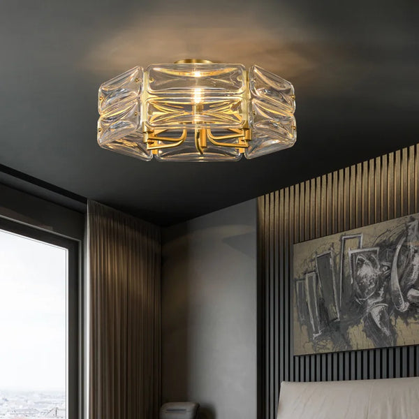 Lustre Nordique en Cuivre LED Surface Moderne et Luxueux