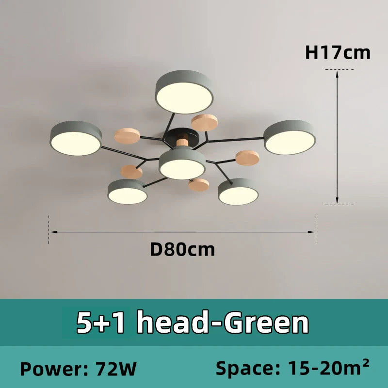 Lustre en bois LED de style nordique pour toutes les pièces
