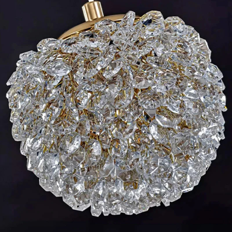 Lustre Boule de Cristal Artistique de Luxe Moderne