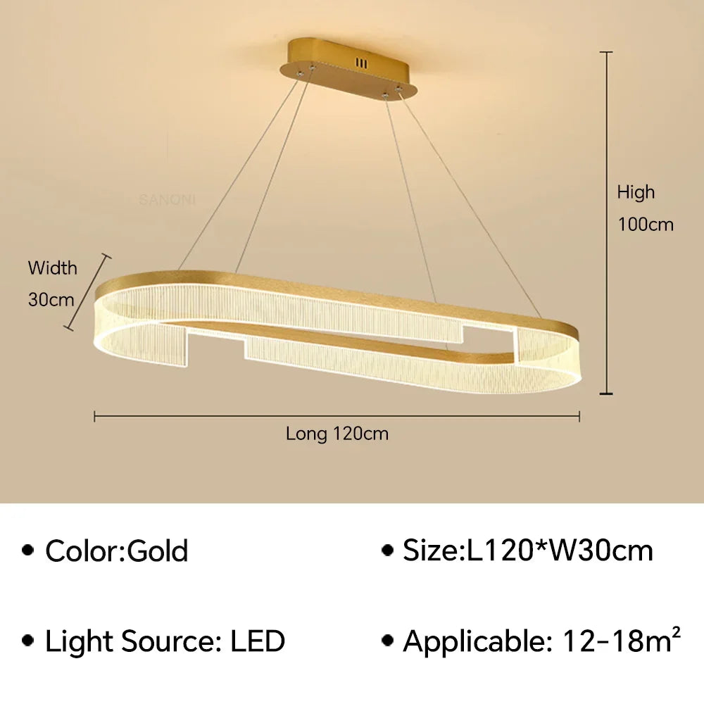 Lustre LED Anneaux Suspendu Nordique Moderne
