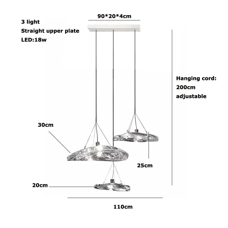 Suspension LED en verre design nordique Manta.