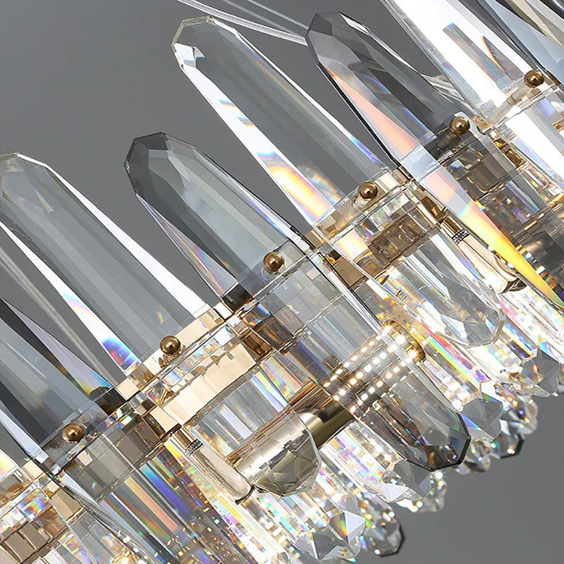 Lustre LED de Luxe en Cristal K9 et à Intensité Variable pour Décoration de Noël 2024