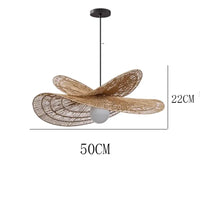 Suspension lumineuse en rotin tissé à la main - Collection Wabi-Sabi - Pour décorer votre intérieur de manière créative