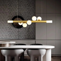Lustre de bar long et luxueux en marbre véritable - Style post-moderne.