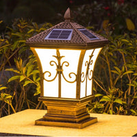 Lampe Solaire pour Pilier de Clôture Carré Vintage avec Télécommande