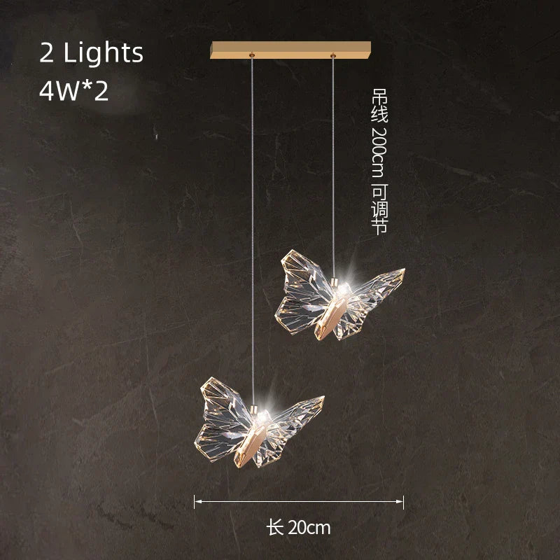 Suspension LED papillon design nordique moderne pour une décoration intérieure tendance