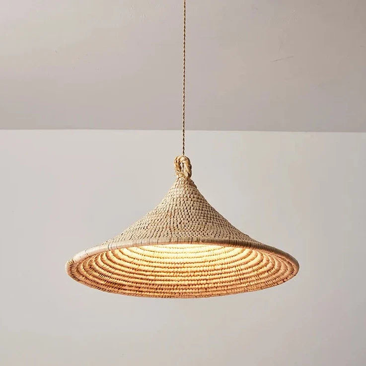 Lustre Japonais en Rotin Tressé