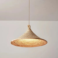 Lustre Japonais en Rotin Tressé