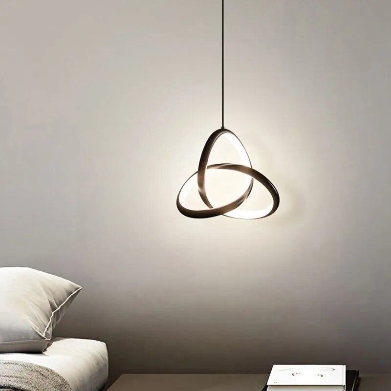 Suspension LED Rotative en Forme de Cercle