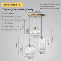 Lustre LED en verre industriel