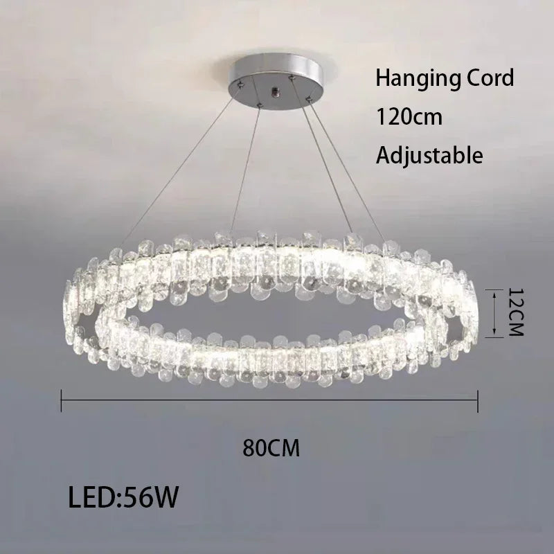 Lustre moderne en cristal avec lampes LED pour une décoration sophistiquée