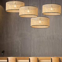 Lustre Japonais en Rotin Tissé Bambou – Style Minimaliste Moderne