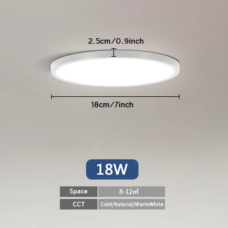 Plafonnier LED Ultra Mince - Forme Ronde & Carrée