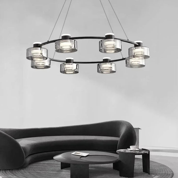 Lustre moderne minimaliste en verre à LED pour une décoration maison élégante