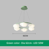 Lustre nuage vert télécommandé pour salle à manger