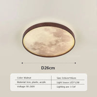 Plafonnier LED nordique Lunaire en bois
