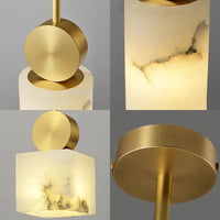 Suspension nordique en marbre et cuivre avec lumières LED - Luxe et élégance