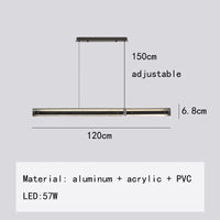 Lampes suspendues LED en acrylique avec 3 gradations et style minimaliste, hauteur ajustable