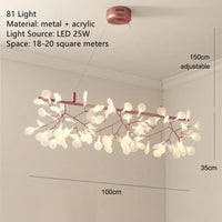 Lustre LED Modern Branché à Branches Rondes pour Suspension