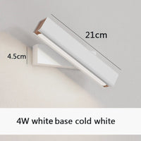 Applique murale rotative nordique en bois massif LED ajustable