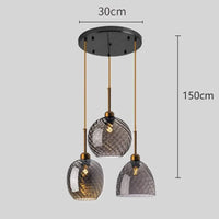 Suspension Nordique en Verre Fumé pour Éclairage Intérieur