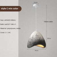 Nordic Wabi Sabi : Lampe suspension LED minimaliste pour salle à manger, salon et chambre