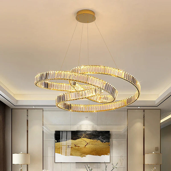 Lustre LED en cristal nordique pour décoration luxueuse de salon Villa.