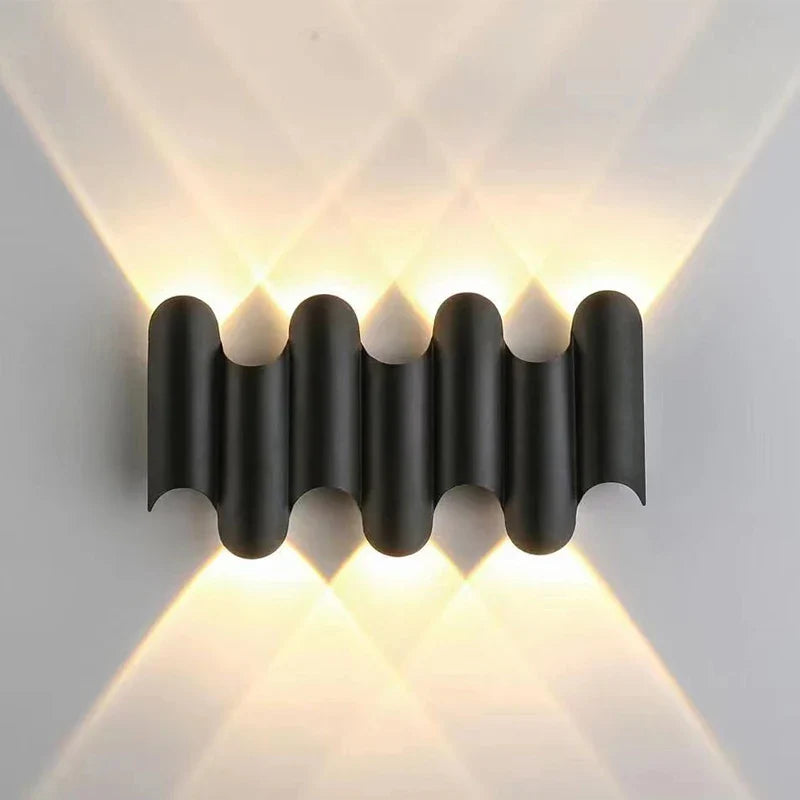 Applique Murale LED Lumière Extérieure Dorée IP65