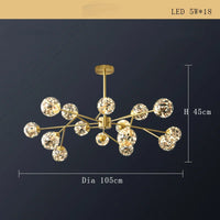 Lustre Cuivre Moderne et Minimaliste avec Étoile LED