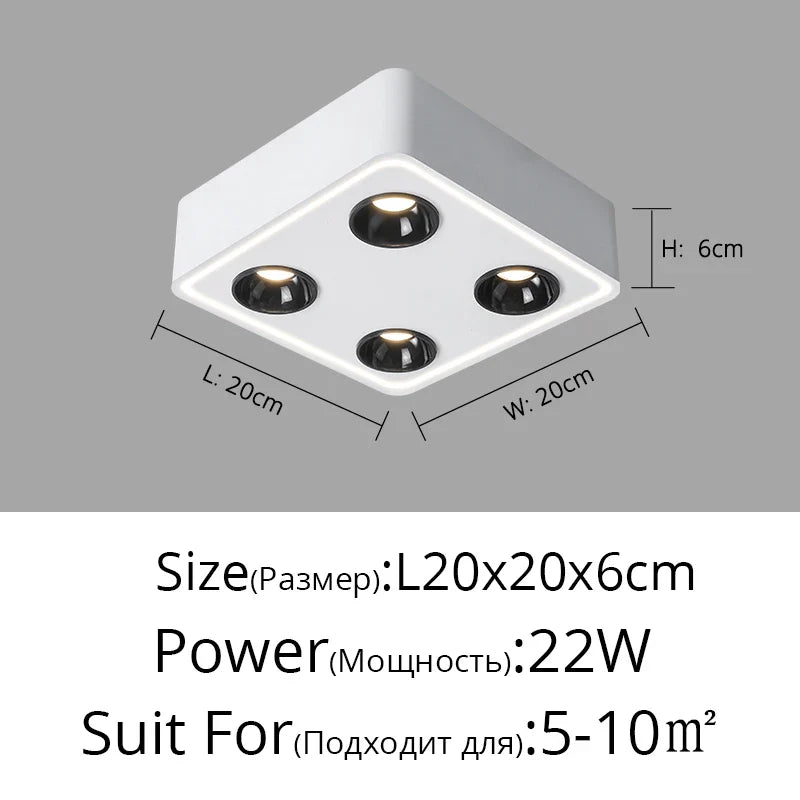 Spot carré LED anti-éblouissement en surface - Lumin'easy