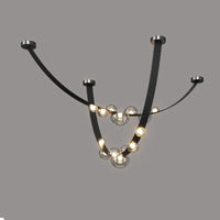 Lustre DEL Chic Minimaliste en Cuir et Verre pour Décoration