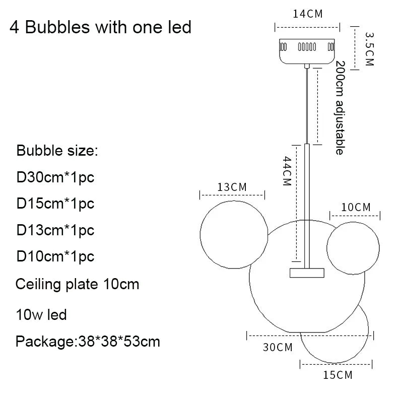 Lustre LED Boules en Verre Design Moderne Éclatant