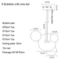 Lustre LED Boules en Verre Design Moderne Éclatant
