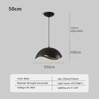 Lustre en fer grain bois nordique avec LED