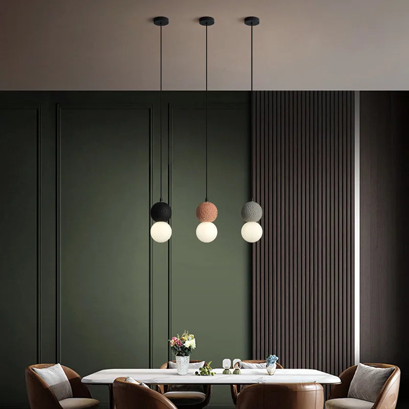 Suspension LED Ballsy Cement - Style Nordique Moderne