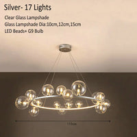 Lustre Verre Moderne LED Noir & Or